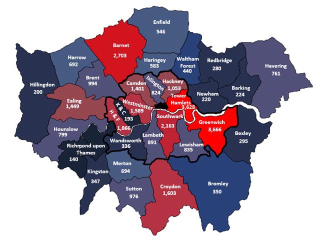 New homes approved in London 2015