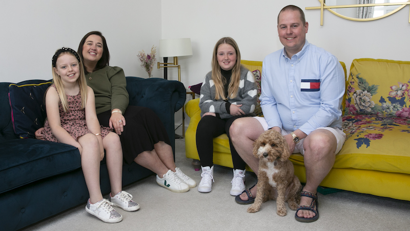 The family in their home at Prince's Place