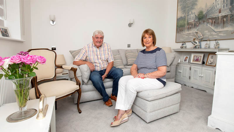 Elizabeth and John at home at Sanctuary Wilmslow