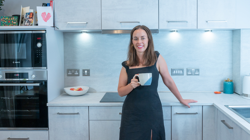 Jane in her home at Prince's Quay (Cala Homes)