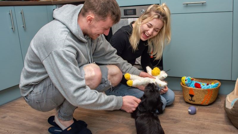 Louise and Ben in their new home