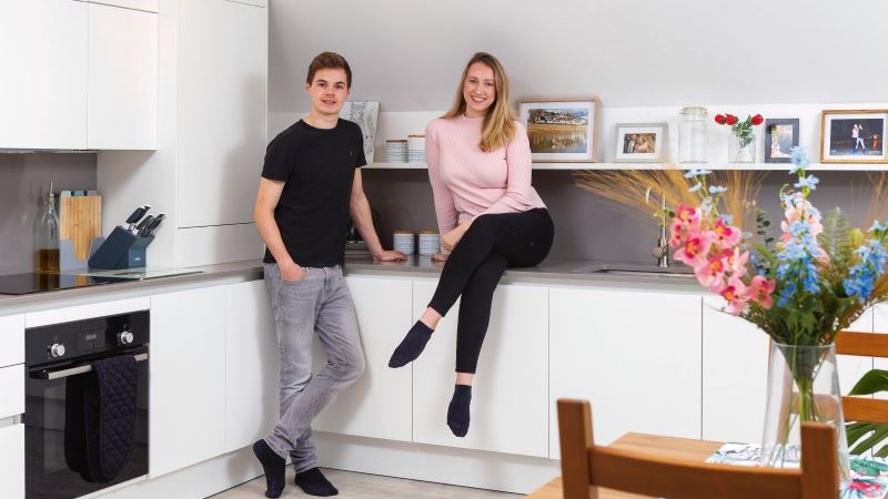 Harry and Hannah in their London Square home
