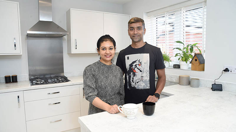 Shalini, Pradeep at home at Pirton Fields