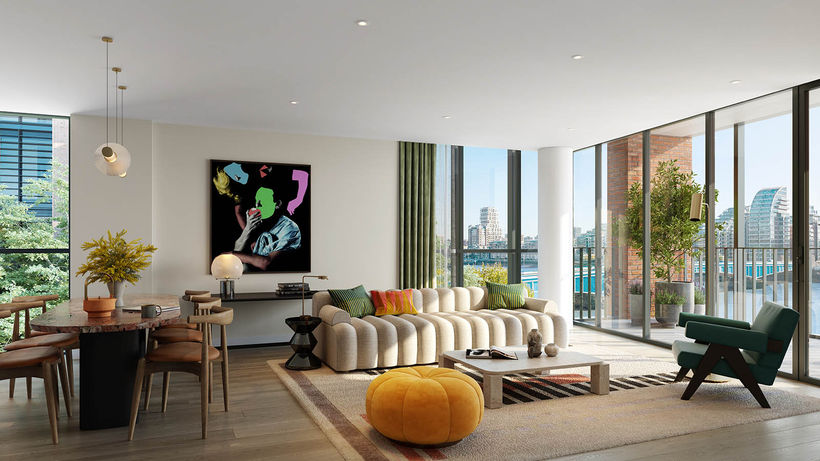 CGI of apartment at Hurlingham Waterfront from Rockwell