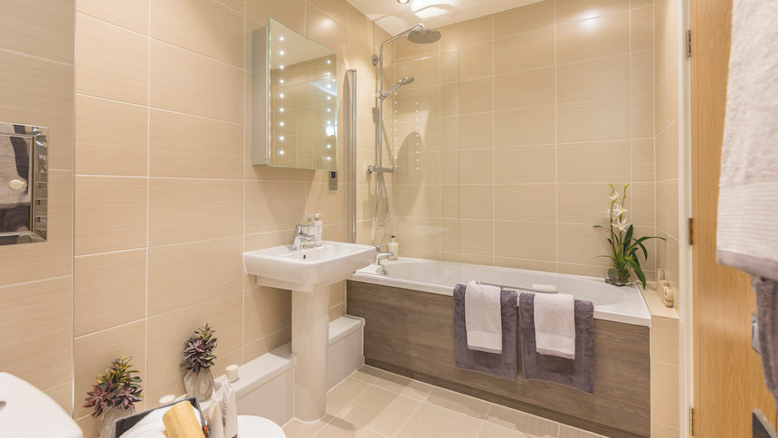 Bathroom at the Thirty2 show apartment